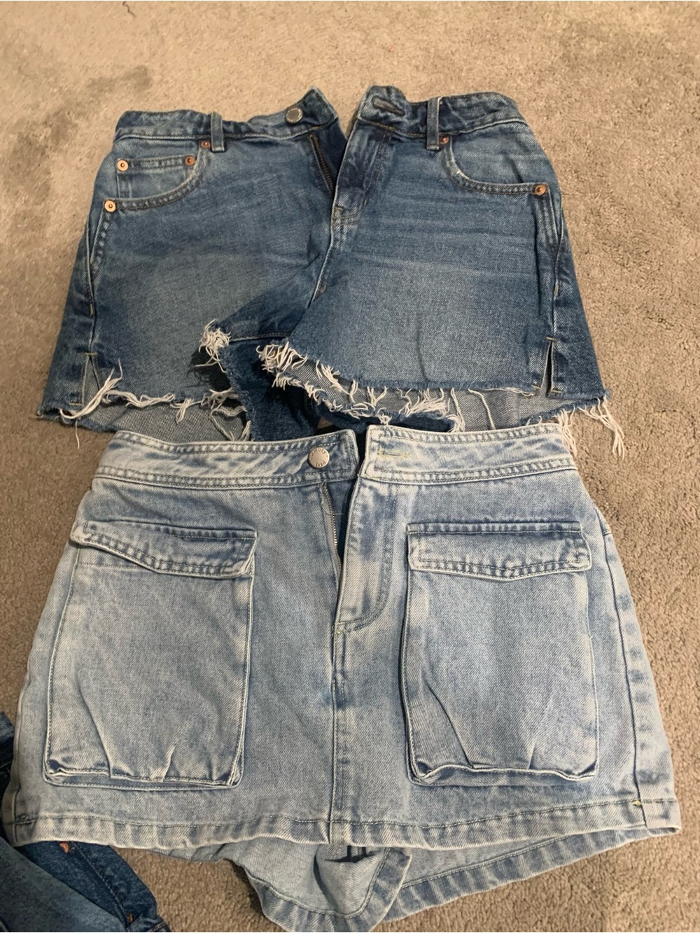 Women’s Denim Mini Skirt - Light and Medium Blue